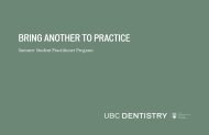 Summer Student Practitioner Program - UBC Dentistry - University of ...