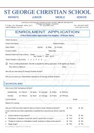 Application Form - St George Christian School