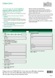 Claim form - the Motor Insurers' Bureau