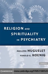 Religion and Spirituality in Psychiatry