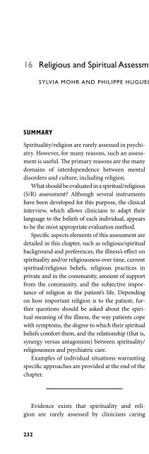 Religion and Spirituality in Psychiatry