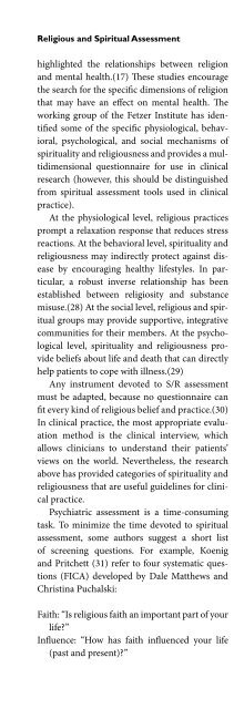 Religion and Spirituality in Psychiatry