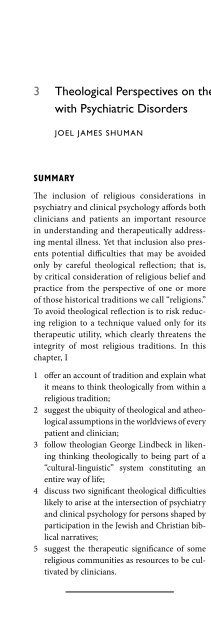 Religion and Spirituality in Psychiatry