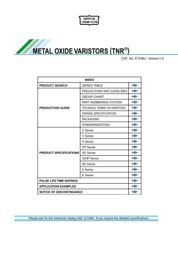 METAL OXIDE VARISTORS (TNR ) - Rockby