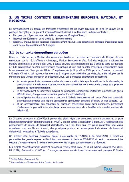 SchÃ©ma dÃ©cennal de dÃ©veloppement du rÃ©seau - RTE