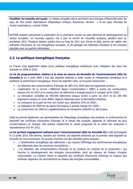 SchÃ©ma dÃ©cennal de dÃ©veloppement du rÃ©seau - RTE