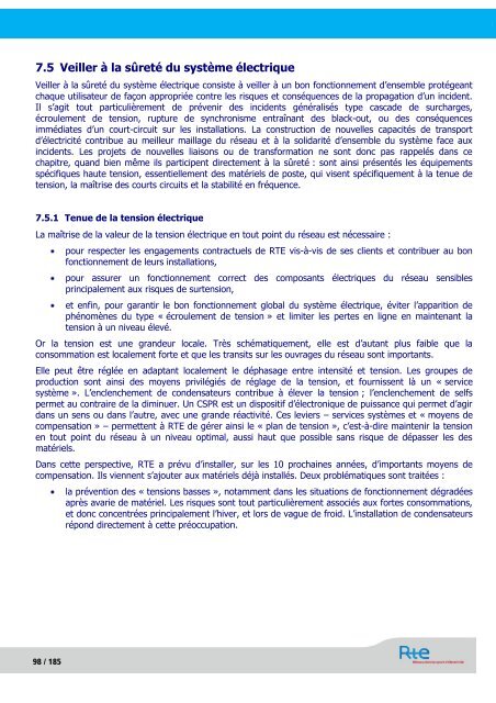 SchÃ©ma dÃ©cennal de dÃ©veloppement du rÃ©seau - RTE