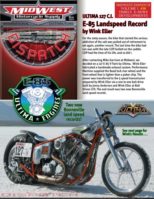 E-85 Landspeed Record - Midwest Motorcycle Supply