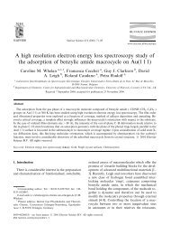 A high resolution electron energy loss spectroscopy study of the ...