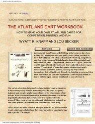 Atlatl And Dart Workbook-Plans - Pole Shift Survival Information