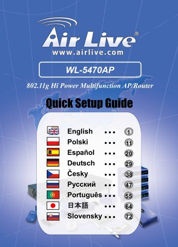 AirLive WL-5470AP Quick Setup Guide