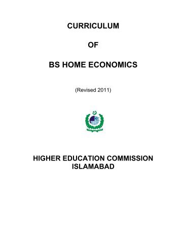 curriculum of bs home economics - Higher Education Commission