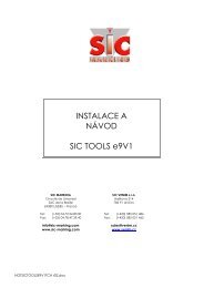 INSTALACE A NÃVOD SIC TOOLS e9V1 - SIC-Venim s.r.o.