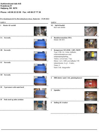 Auktionshuset dab A/S Kvædevej 51 Højbjerg ... - f.metal-supply.dk