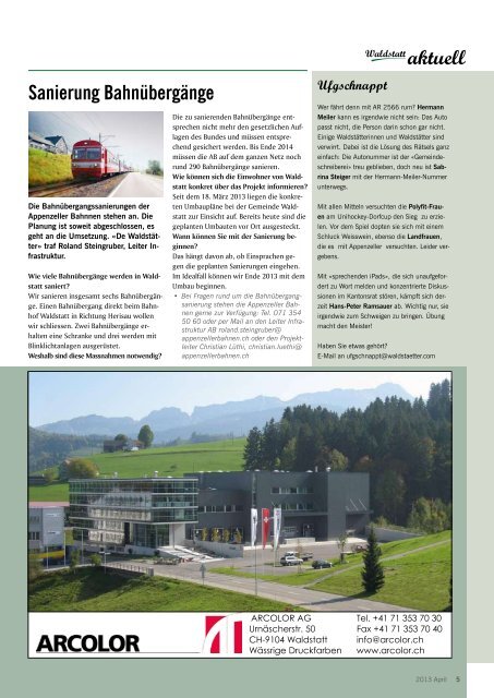 April 2013 [PDF, 3.00 MB] - Gemeinde Waldstatt