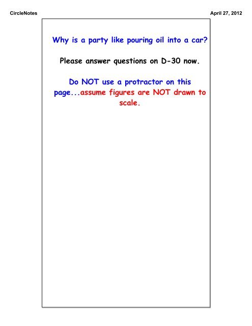 Why is a party like pouring oil into a car? Please answer questions ...