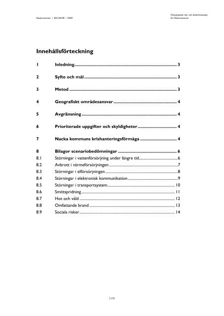 Övergripande risk- och sårbarhetsanalys för Nacka kommun