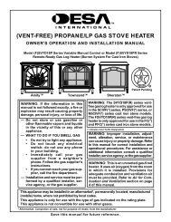 vent-free propane/lp gas stove heater desa international