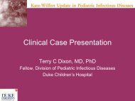 Clinical Case Presentation - Duke Pediatrics Intranet