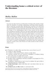 Understanding home: a critical review of the literature Shelley Mallett