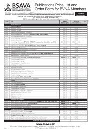 Publications Price List and Order Form for BVNA Members