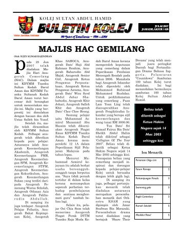 Buletin Kolej Edisi Julai 2007 - Jabatan Pelajaran Negeri Kedah