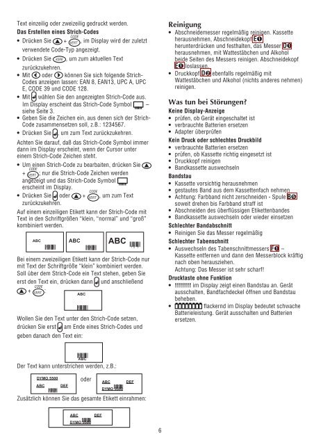 PDF-Datei Bedienungsanleitung DYMOÂ® 2000 - Office-Profishop