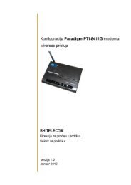 Konfiguracija Paradigm PTI-8411G modema za ... - BH Telecom