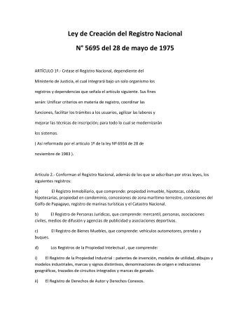 Ley de creación del Registro Nacional.pdf - Tribunal Registral ...