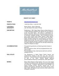 Abaco Beach Resort Fact Sheet - Cheryl Andrews Marketing ...