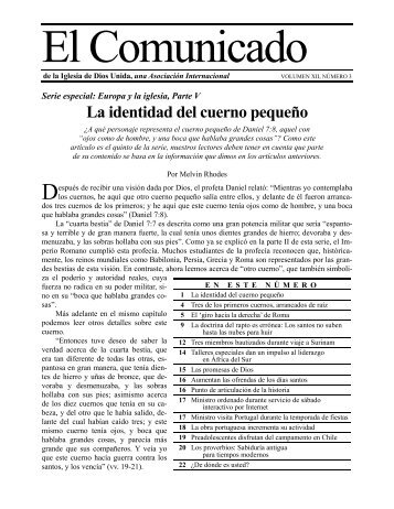 La identidad del cuerno pequeÃ±o - Iglesia de Dios Unida
