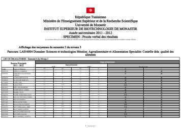 RÃ©publique Tunisienne MinistÃ¨re de l'Enseignement SupÃ©rieur et ...