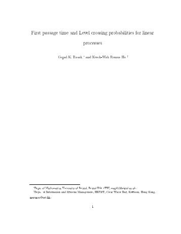 First passage time and level crossing probabilities for linear processes