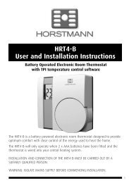 Horstmann 425 range Installation Instructions