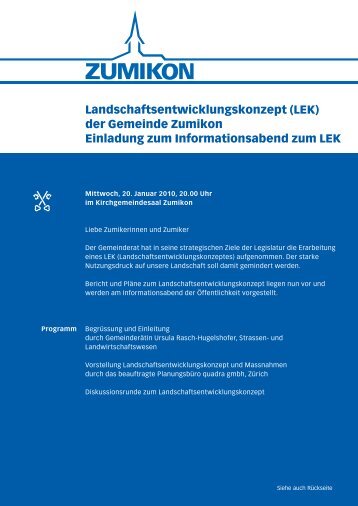 Landschaftsentwicklungskonzept (LEK) der Gemeinde Zumikon ...