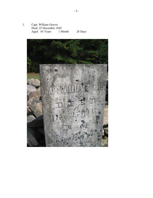 Graves (Elijah) Family Cemetery - RootsWeb