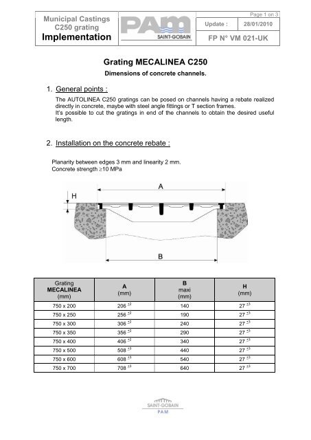 Mecalinea Site Installation guidelines - Saint-Gobain PAM UK