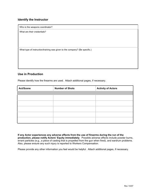 AEA Stage Manager Packet - Actors