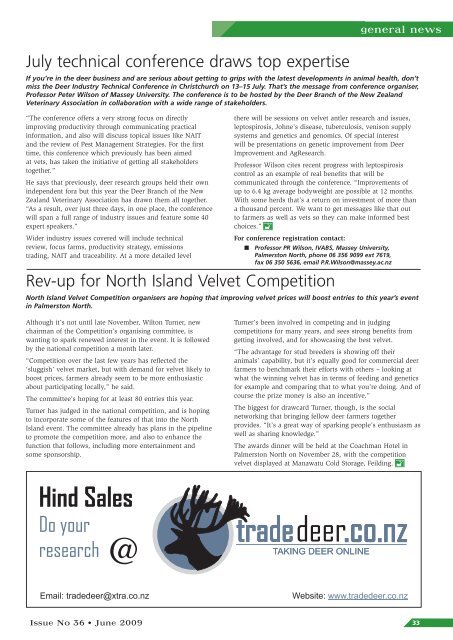 Deer Industry News #36 June 2009 - Deer Industry New Zealand