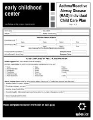 Asthma/Reactive Airway Disease (RAD) Individual Child Care Plan