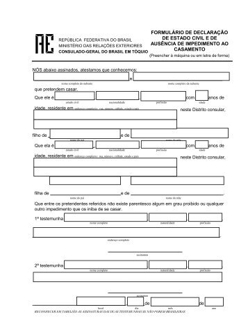 formulÃ¡rio de declaraÃ§Ã£o de estado civil e de ausÃªncia de ...