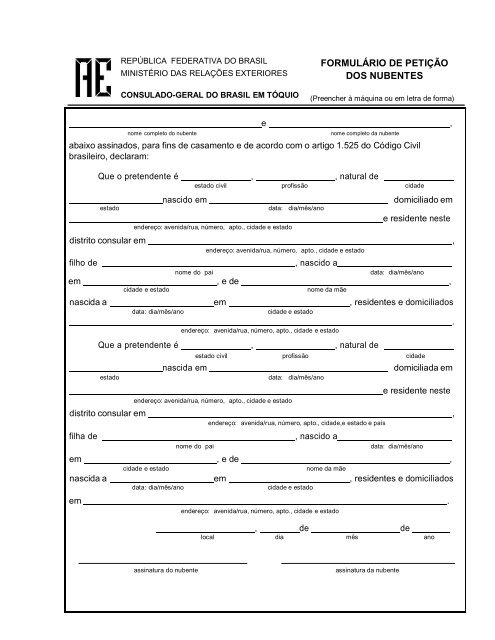 formulÃ¡rio de declaraÃ§Ã£o de estado civil e de ausÃªncia de ...