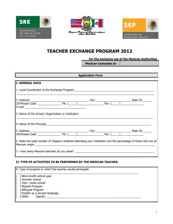 TEACHER EXCHANGE PROGRAM 2012