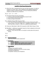 Lab #15: Final Exam Review Key