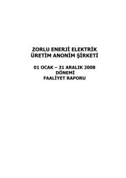 ZORLU ENERJİ ELEKTRİK ÜRETİM ANONİM ŞİRKETİ