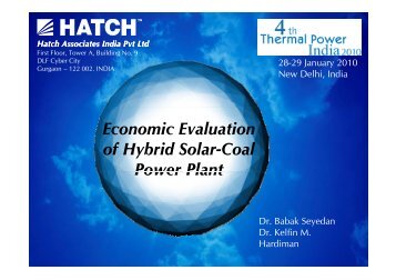 Economic Evaluation of Hybrid Solar-Coal Power Plant ... - India Core