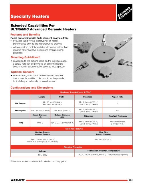 Heater Catalog (Section) - Specialty Heaters - Watlow