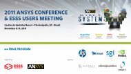 2011 ANSYS CONFERENCE & ESSS USERS MEETING