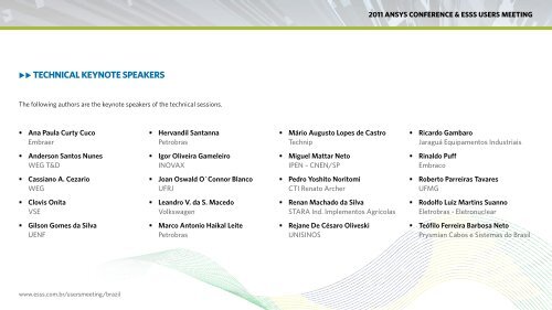 2011 ANSYS CONFERENCE & ESSS USERS MEETING