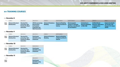 2011 ANSYS CONFERENCE & ESSS USERS MEETING